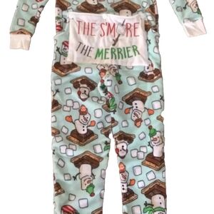 Womans Snowman Smore  Pajamas - Blue and White Sz S